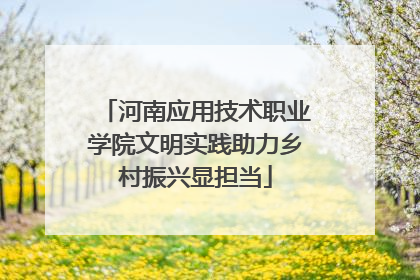 河南应用技术职业学院文明实践助力乡村振兴显担当