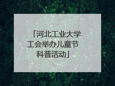 河北工业大学工会举办儿童节科普活动