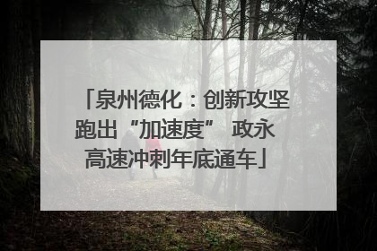 泉州德化：创新攻坚跑出“加速度” 政永高速冲刺年底通车