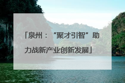 泉州：“聚才引智”助力战新产业创新发展