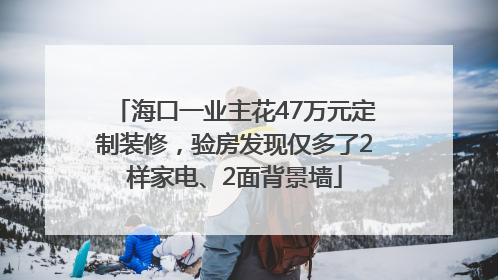 海口一业主花47万元定制装修，验房发现仅多了2样家电、2面背景墙