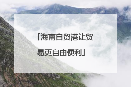 海南自贸港让贸易更自由便利