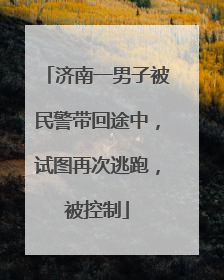 济南一男子被民警带回途中，试图再次逃跑，被控制