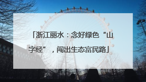 浙江丽水：念好绿色“山字经”，闯出生态富民路
