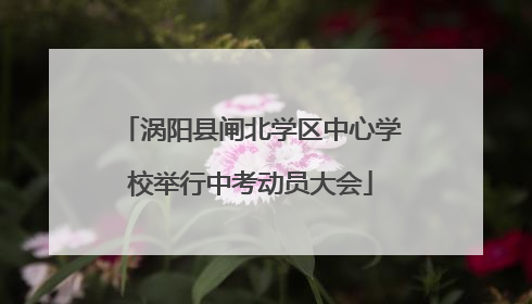 涡阳县闸北学区中心学校举行中考动员大会
