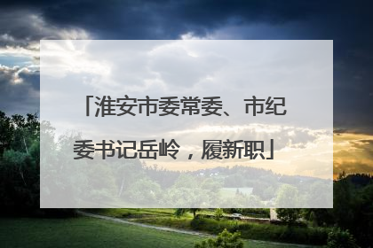 淮安市委常委、市纪委书记岳岭，履新职