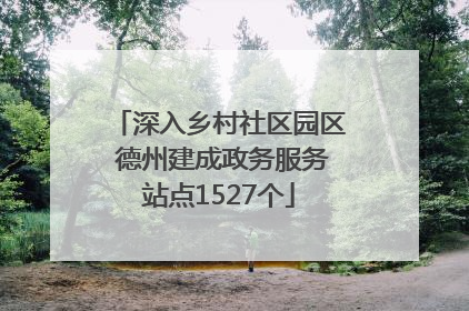 深入乡村社区园区 德州建成政务服务站点1527个