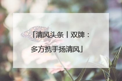 清风头条丨双牌：多方携手扬清风