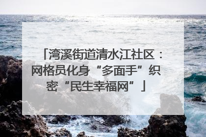 湾溪街道清水江社区：网格员化身“多面手”织密“民生幸福网”