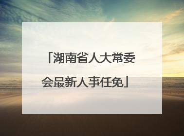 湖南省人大常委会最新人事任免