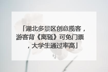 湖北多景区创意揽客，游客背《离骚》可免门票，大学生通过率高