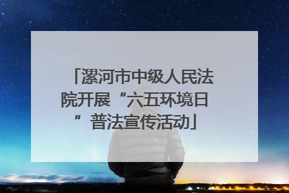 漯河市中级人民法院开展“六五环境日”普法宣传活动