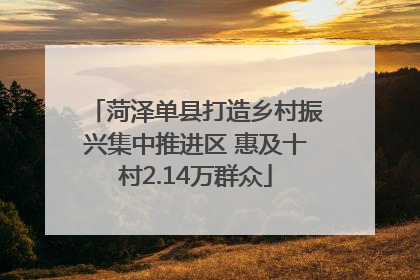 菏泽单县打造乡村振兴集中推进区 惠及十村2.14万群众