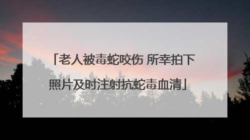 老人被毒蛇咬伤 所幸拍下照片及时注射抗蛇毒血清