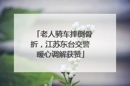 老人骑车摔倒骨折，江苏东台交警暖心调解获赞
