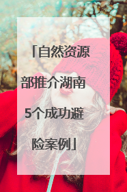 自然资源部推介湖南5个成功避险案例