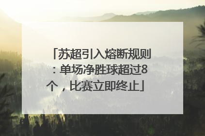 苏超引入熔断规则：单场净胜球超过8个，比赛立即终止