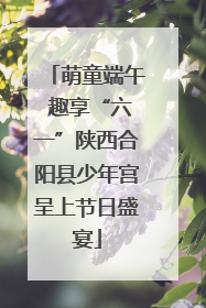 萌童端午 趣享“六一”陕西合阳县少年宫呈上节日盛宴