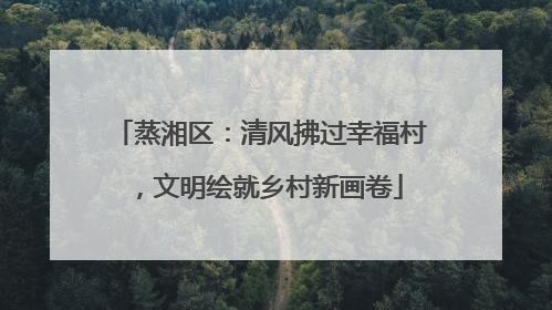蒸湘区：清风拂过幸福村，文明绘就乡村新画卷