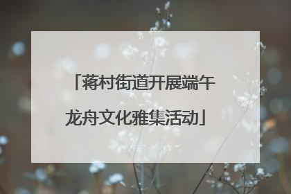 蒋村街道开展端午龙舟文化雅集活动