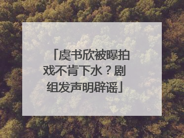 虞书欣被曝拍戏不肯下水？剧组发声明辟谣