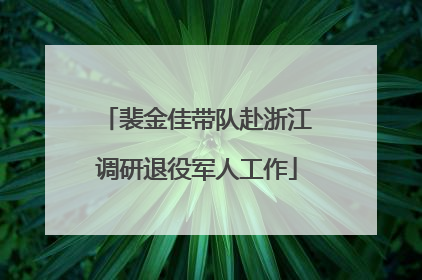 裴金佳带队赴浙江调研退役军人工作