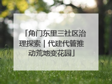 角门东里三社区治理探索｜代建代管推动荒地变花园