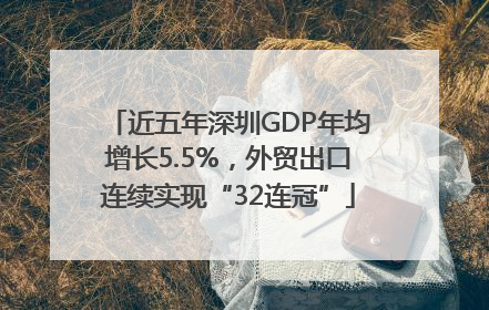 近五年深圳GDP年均增长5.5%，外贸出口连续实现“32连冠”
