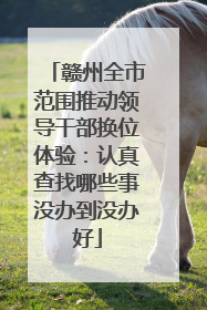 赣州全市范围推动领导干部换位体验：认真查找哪些事没办到没办好