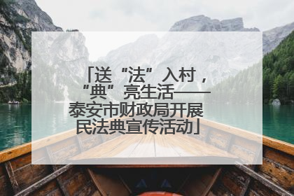 送“法”入村，“典”亮生活——泰安市财政局开展民法典宣传活动
