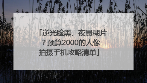 逆光脸黑、夜景糊片？预算2000的人像拍摄手机攻略清单