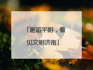 邂逅平阴，看见文明济南