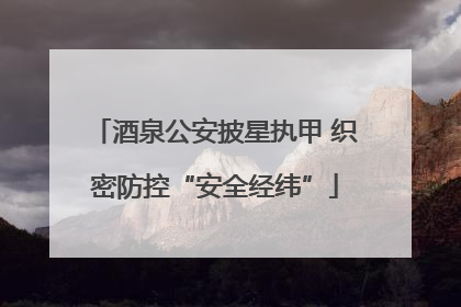 酒泉公安披星执甲 织密防控“安全经纬”