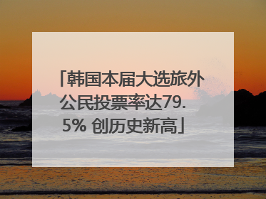 韩国本届大选旅外公民投票率达79.5% 创历史新高