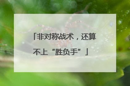 非对称战术，还算不上“胜负手”