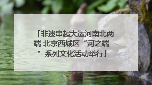 非遗串起大运河南北两端 北京西城区“河之端”系列文化活动举行