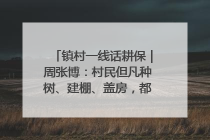 镇村一线话耕保｜周张博：村民但凡种树、建棚、盖房，都要向街道报批