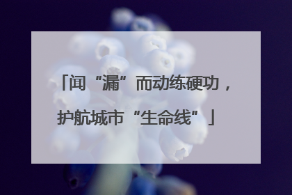 闻“漏”而动练硬功，护航城市“生命线”