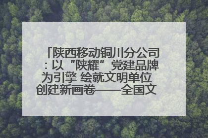 陕西移动铜川分公司：以“陕耀”党建品牌为引擎 绘就文明单位创建新画卷——全国文明单位创建纪实