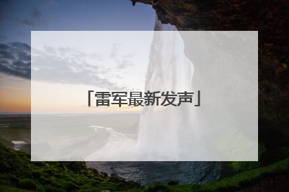 雷军最新发声