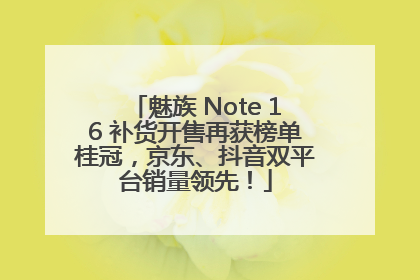 魅族 Note 16 补货开售再获榜单桂冠，京东、抖音双平台销量领先！