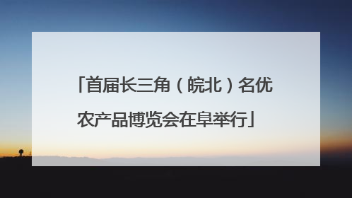首届长三角（皖北）名优农产品博览会在阜举行