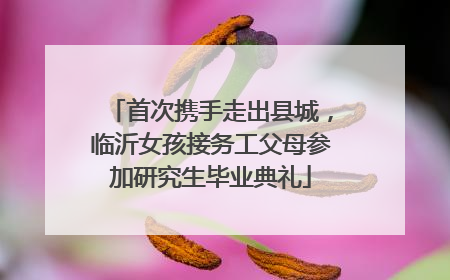 首次携手走出县城，临沂女孩接务工父母参加研究生毕业典礼