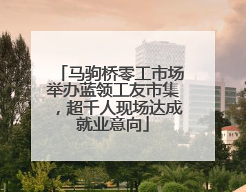 马驹桥零工市场举办蓝领工友市集，超千人现场达成就业意向