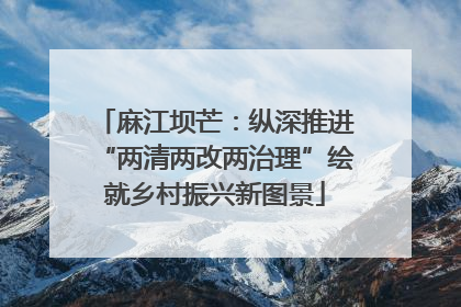 麻江坝芒：纵深推进“两清两改两治理”绘就乡村振兴新图景
