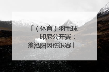 （体育）羽毛球——印尼公开赛：翁泓阳因伤退赛