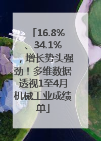 16.8%、34.1%，增长势头强劲！多维数据透视1至4月机械工业成绩单