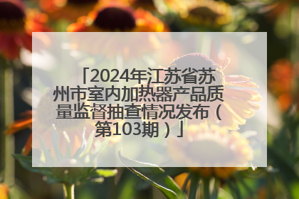 2024年江苏省苏州市室内加热器产品质量监督抽查情况发布（第103期）
