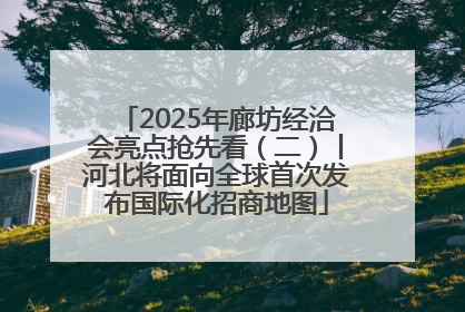 2025年廊坊经洽会亮点抢先看（二）丨河北将面向全球首次发布国际化招商地图