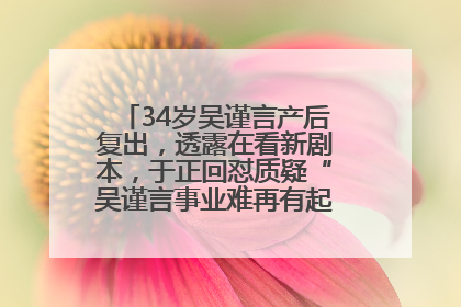 34岁吴谨言产后复出，透露在看新剧本，于正回怼质疑“吴谨言事业难再有起色”：女人在任何年纪都有她的光彩